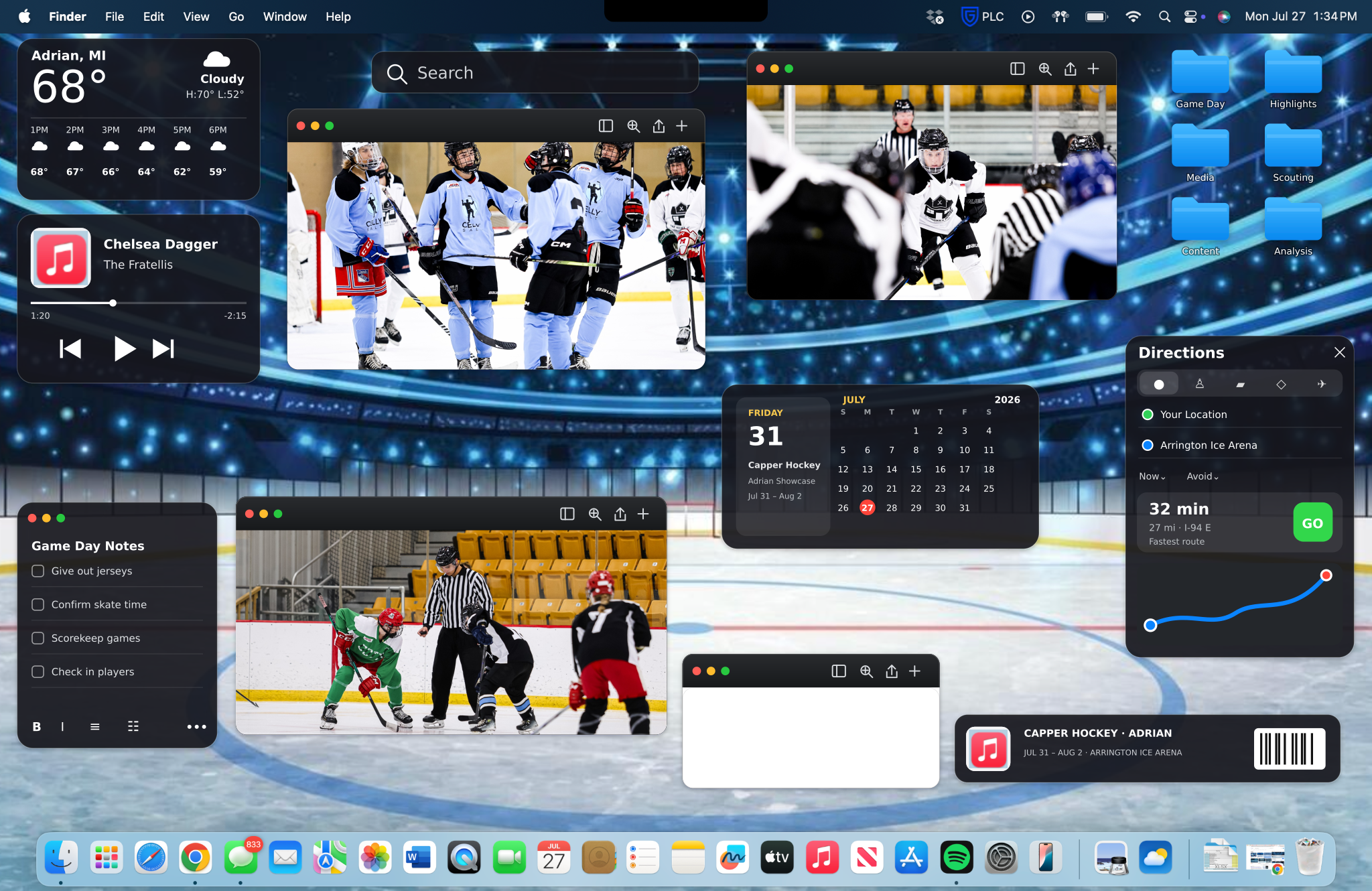 Capper Hockey Adrian event MacBook-inspired composite graphic